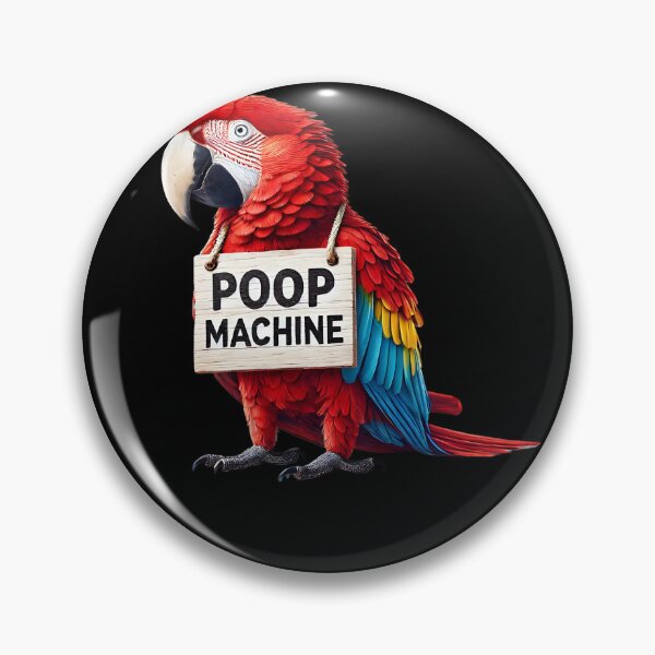 Item preview, Funny Poop Machine Scarlet Macaw Parrot Lover Birding Meme designed and sold by Kimberley King Art  King Art.