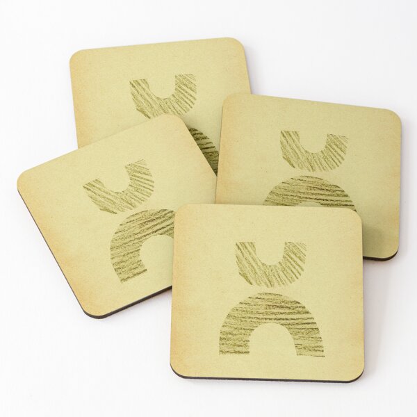 Item preview, Abstract greenish balancing shapes on vintage paper designed and sold by WhalesWay.
