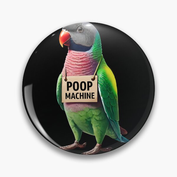 Item preview, Funny Poop Machine Red-breasted Parakeet Parrot Lover Birding Meme designed and sold by Kimberley King Art  King Art.