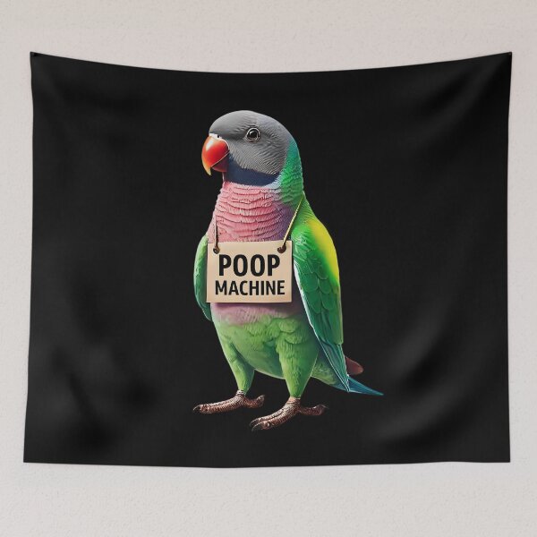 Item preview, Funny Poop Machine Red-breasted Parakeet Parrot Lover Birding Meme designed and sold by Kimberley King Art  King Art.
