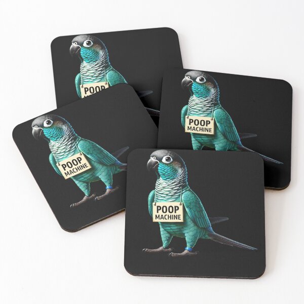 Item preview, Funny Poop Machine Turquoise Green Cheeked Conure Parrot Lover Birding Meme designed and sold by Kimberley King Art  King Art.