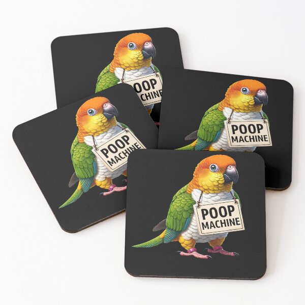 Item preview, Funny Poop Machine White Bellied Caique Parrot Lover Birding Meme designed and sold by Kimberley King Art  King Art.