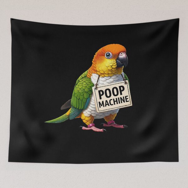Item preview, Funny Poop Machine White Bellied Caique Parrot Lover Birding Meme designed and sold by Kimberley King Art  King Art.