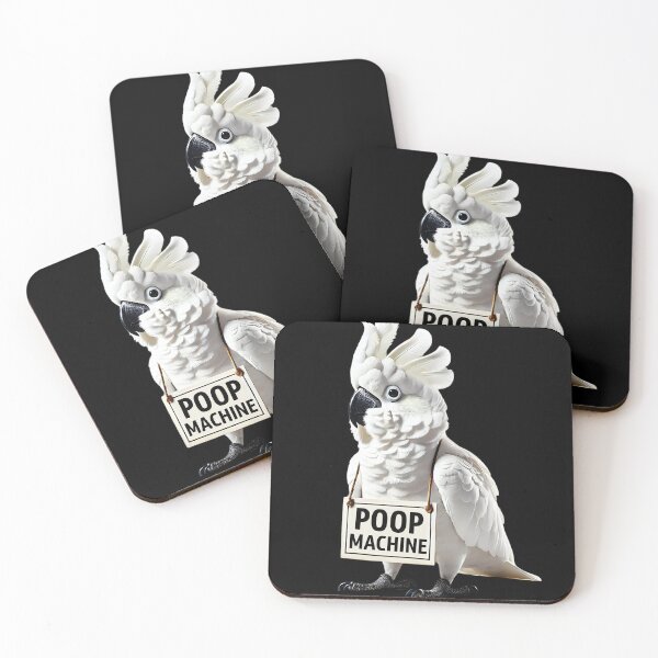 Item preview, Funny Poop Machine White Umbrella Cockatoo Parrot Lover Birding Meme designed and sold by Kimberley King Art  King Art.