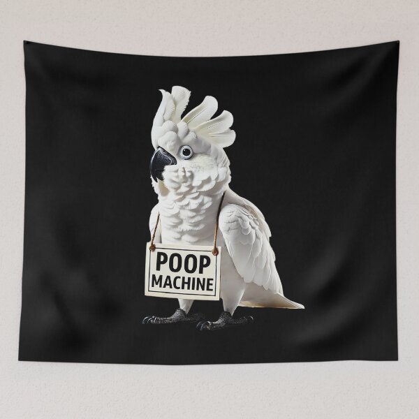 Item preview, Funny Poop Machine White Umbrella Cockatoo Parrot Lover Birding Meme designed and sold by Kimberley King Art  King Art.