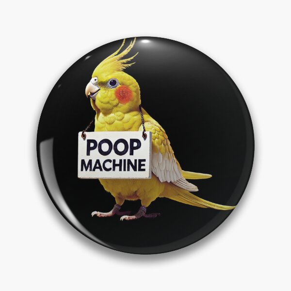 Item preview, Funny Poop Machine Yellow Cockatiel Parrot Lover Birding Meme designed and sold by Kimberley King Art  King Art.
