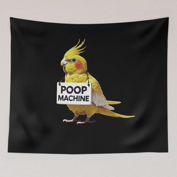 Item preview, Funny Poop Machine Yellow Cockatiel Parrot Lover Birding Meme designed and sold by Kimberley King Art  King Art.