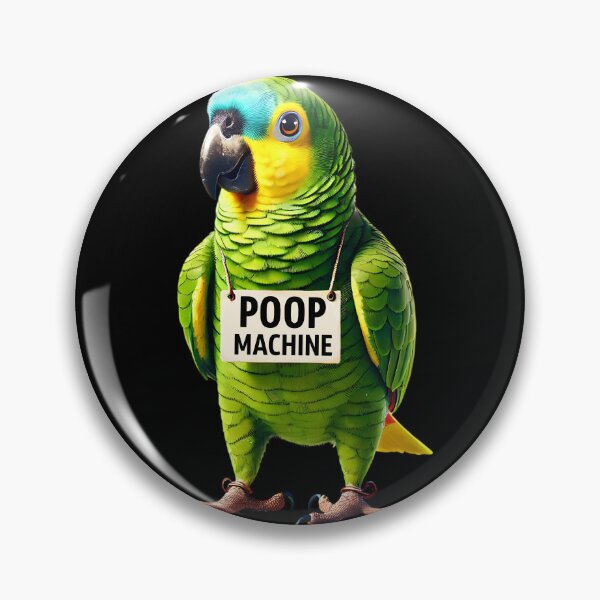 Item preview, Funny Poop Machine Yellow Naped Parrot Lover Birding Meme designed and sold by Kimberley King Art  King Art.