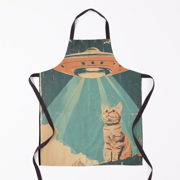 Item preview, Funny Cat & UFO Retro Cat Lovers Alien Spaceship designed and sold by SecretDicer.