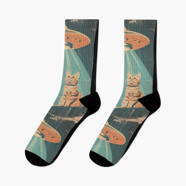 Item preview, Funny Cat & UFO Retro Cat Lovers Alien Spaceship designed and sold by SecretDicer.