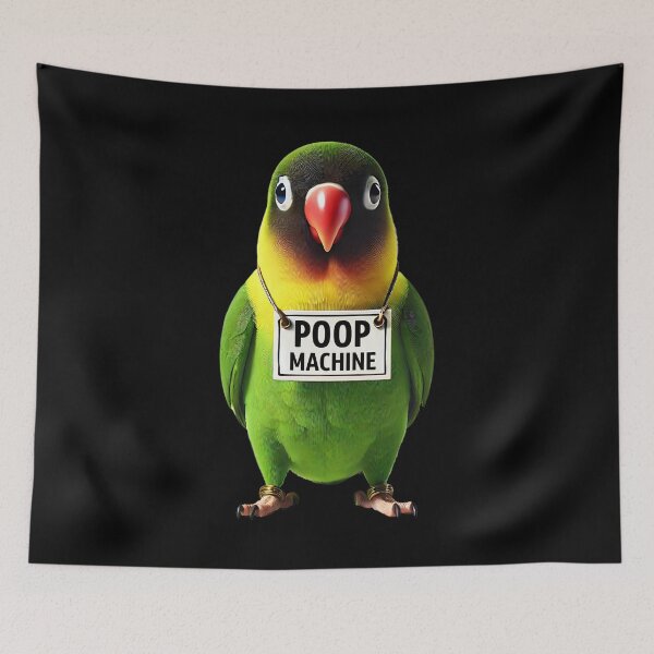 Item preview, Funny Poop Machine Yellow-Collared Lovebird Parrot Lover Birding Meme designed and sold by Kimberley King Art  King Art.