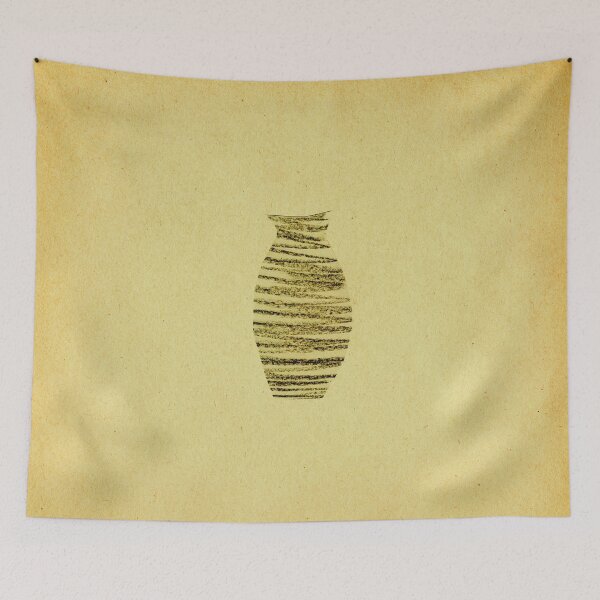 Item preview, Abstract greenish vase on vintage paper designed and sold by WhalesWay.