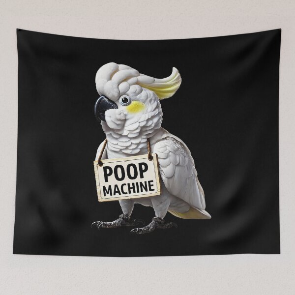 Item preview, Funny Poop Machine Yellow-crested Cockatoo Parrot Lover Birding Meme designed and sold by Kimberley King Art  King Art.
