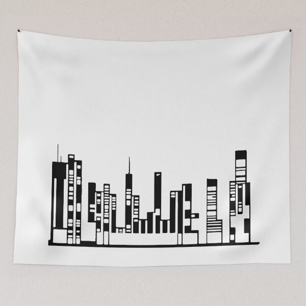 Item preview, Paysage Urbain 8 (simple, noir et blanc, minimaliste) designed and sold by EBFCDesigns.