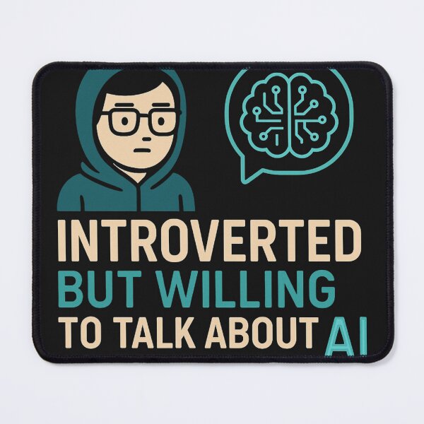 Item preview, Introvert Geek AI Talk – Funny Nerd Quote designed and sold by Aleryaa.