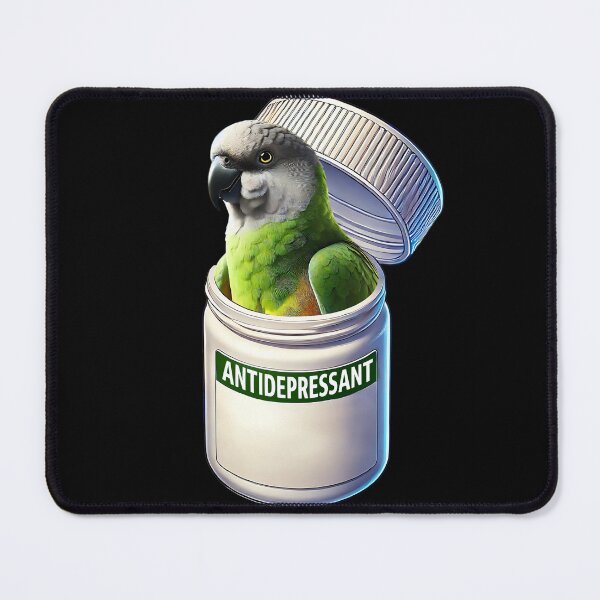 Item preview, Funny Antidepressant Senegal Parrot Lover Meme designed and sold by Kimberley King Art King Art.