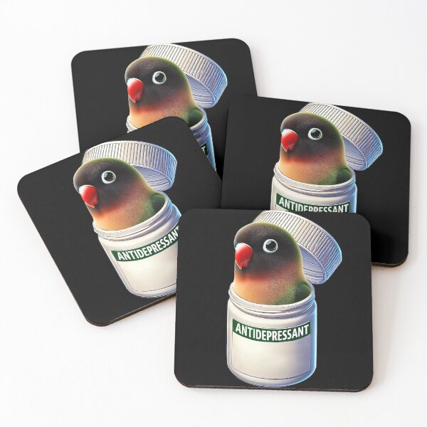 Item preview, Funny Antidepressant Black-cheeked Lovebird Parrot Lover Meme designed and sold by Kimberley King Art  King Art.