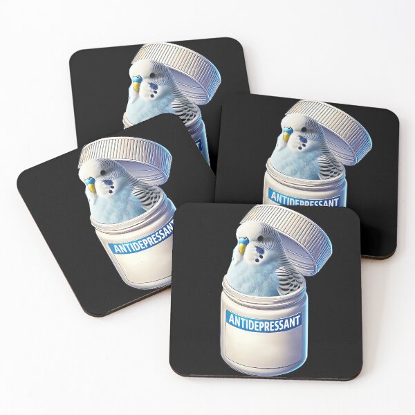 Item preview, Funny Antidepressant Blue Budgerigar Parakeet Parrot Lover Meme designed and sold by Kimberley King Art  King Art.