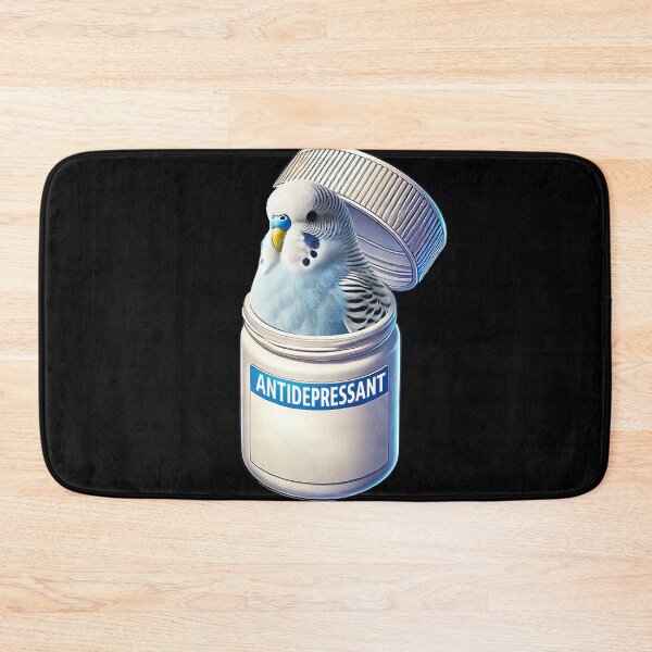 Item preview, Funny Antidepressant Blue Budgerigar Parakeet Parrot Lover Meme designed and sold by Kimberley King Art  King Art.