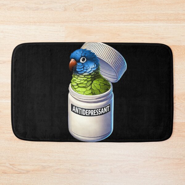 Item preview, Funny Antidepressant Blue Crowned Conure Parrot Lover Meme designed and sold by Kimberley King Art  King Art.