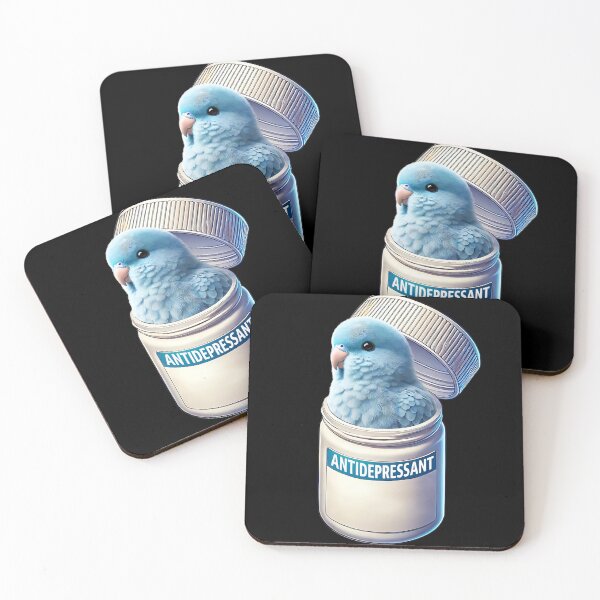 Item preview, Funny Antidepressant Blue Parrotlet Parrot Lover Meme designed and sold by Kimberley King Art  King Art.