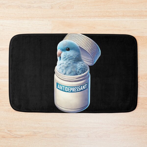 Item preview, Funny Antidepressant Blue Parrotlet Parrot Lover Meme designed and sold by Kimberley King Art  King Art.