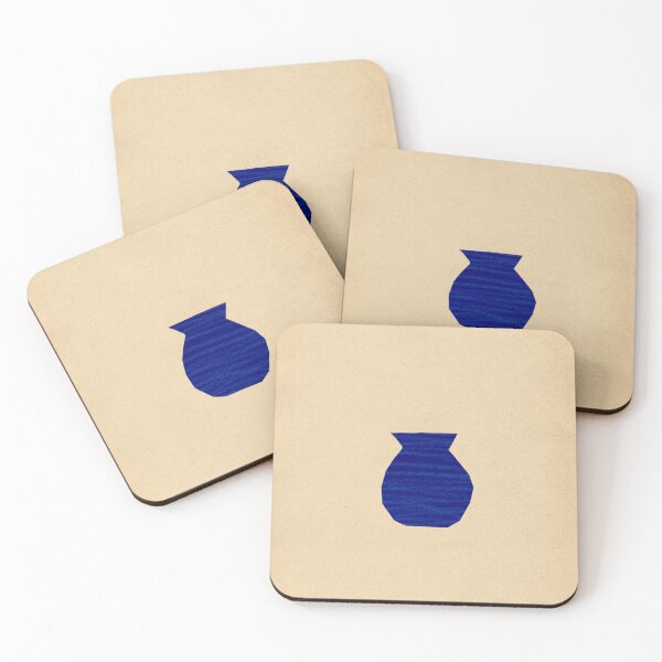Item preview, Abstract blue vase on vintage paper designed and sold by WhalesWay.