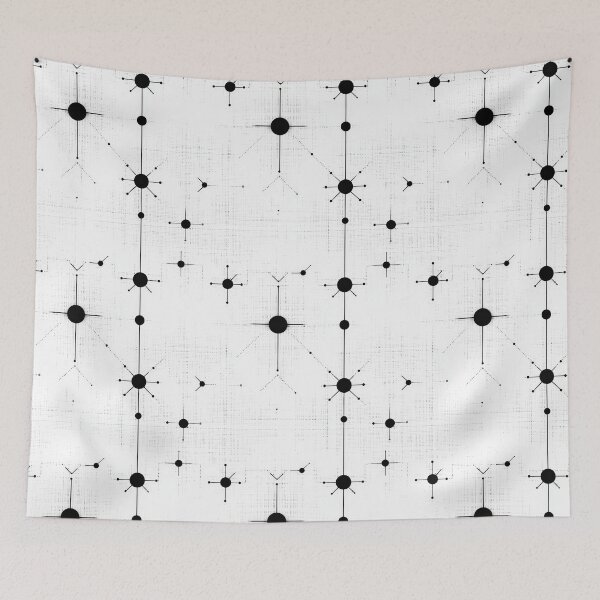 Item preview, Abstract Black and White Geometric Pattern with Lines and Circles designed and sold by ML-Media.