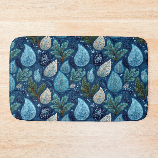Item preview, Blue Winter Foliage Seamless Pattern designed and sold by ML-Media.