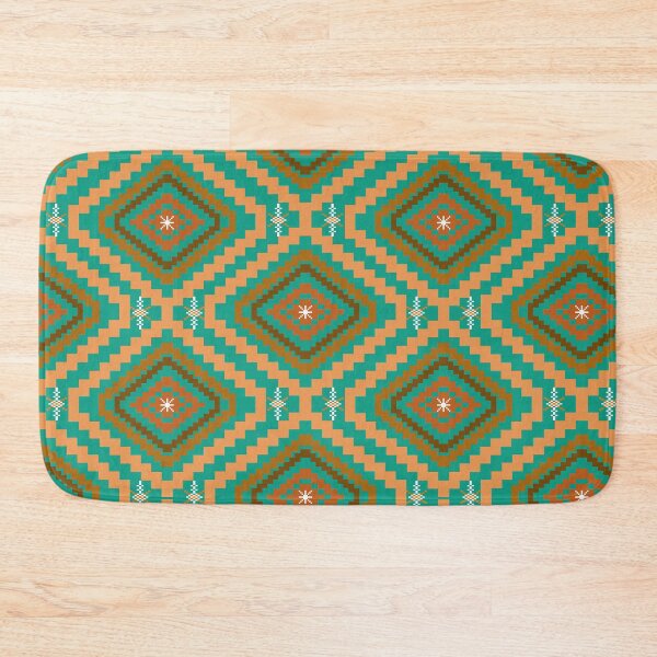 Item preview, Geometric Diamond Shape Weave A Colorful Emerald & Ochre Weave designed and sold by lotus2lin.