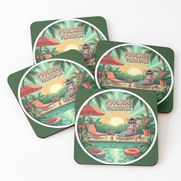 Item preview, Retro Koala Relaxing in Poolside Paradise designed and sold by Koalangel.