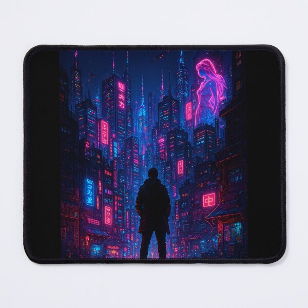 Item preview, Last Light Over Neo Tokyo – A Cyberpunk Skyline Moment designed and sold by Domci.