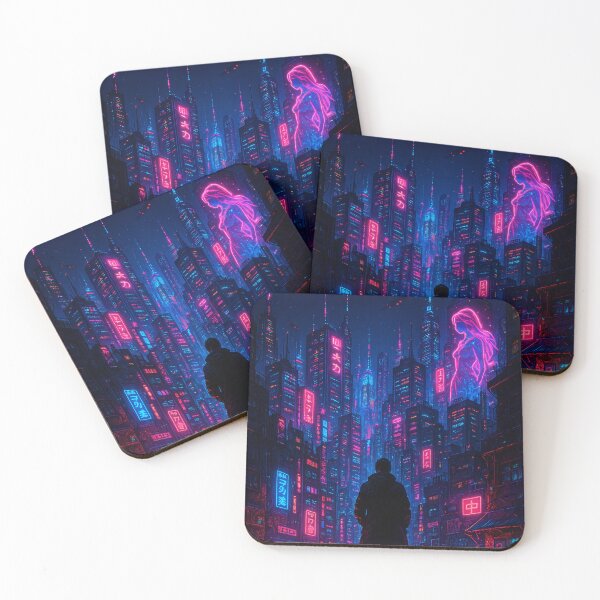 Item preview, Last Light Over Neo Tokyo – A Cyberpunk Skyline Moment designed and sold by Domci.