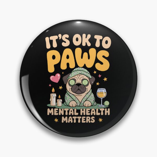 Item preview, Dog Mental Health Matters Awareness Spa Day Self Love Pug designed and sold by BakeryDozen.