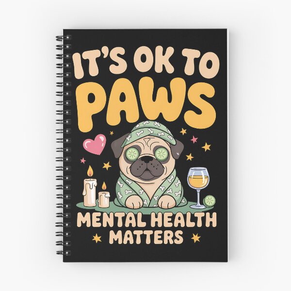 Item preview, Dog Mental Health Matters Awareness Spa Day Self Love Pug designed and sold by BakeryDozen.