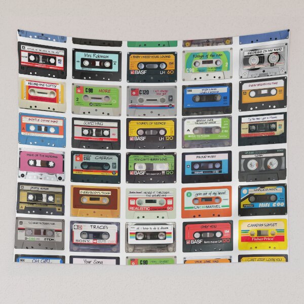 Item preview, Retro Mixtape Cassette Collage – Vintage Music Vibes designed and sold by hangmeart.
