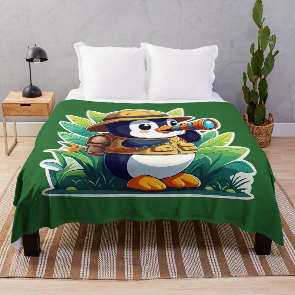 Item preview, Adventurous Jungle Penguin – Cute Safari Explorer Cartoon designed and sold by PrintBreeze.