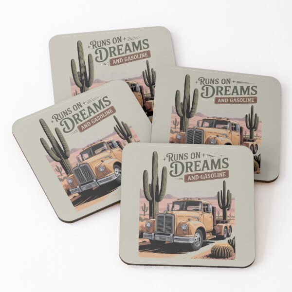 Item preview, Runs on dreams and gasoline - Highway truck - Keep trucking - Chrome dreams - Asphalt cowboy - Truck stop - Truck driver - American trucking designed and sold by JansenGS.