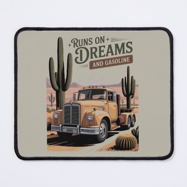 Item preview, Runs on dreams and gasoline - Highway truck - Keep trucking - Chrome dreams - Asphalt cowboy - Truck stop - Truck driver - American trucking designed and sold by JansenGS.