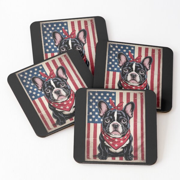 Item preview, Frenchie Bow Dog Patriotic 4th of July designed and sold by BakeryDozen.