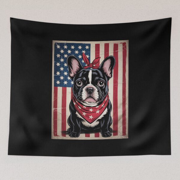 Item preview, Frenchie Bow Dog Patriotic 4th of July designed and sold by BakeryDozen.