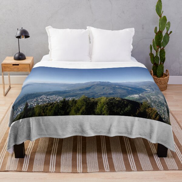 Item preview, Panoramic View over Lake Maggiore and Mountain Range with Blue Sky in Sunny Summer Day designed and sold by Mats Silvan.
