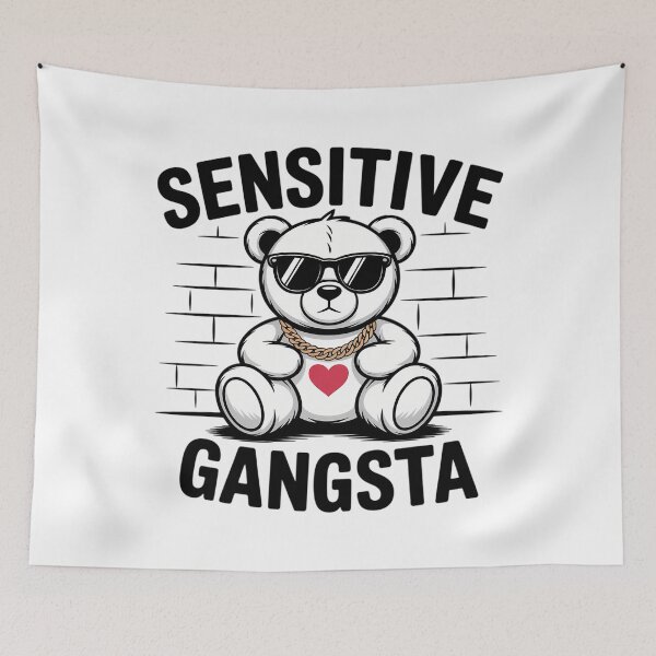 Item preview, Sensitive Gangsta Teddy Bear Funny Sarcastic Meme designed and sold by blueyeeti.