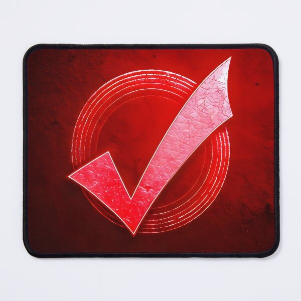 Item preview, check verify logo on red background designed and sold by stemoir.