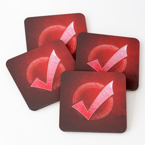 Item preview, check verify logo on red background designed and sold by stemoir.