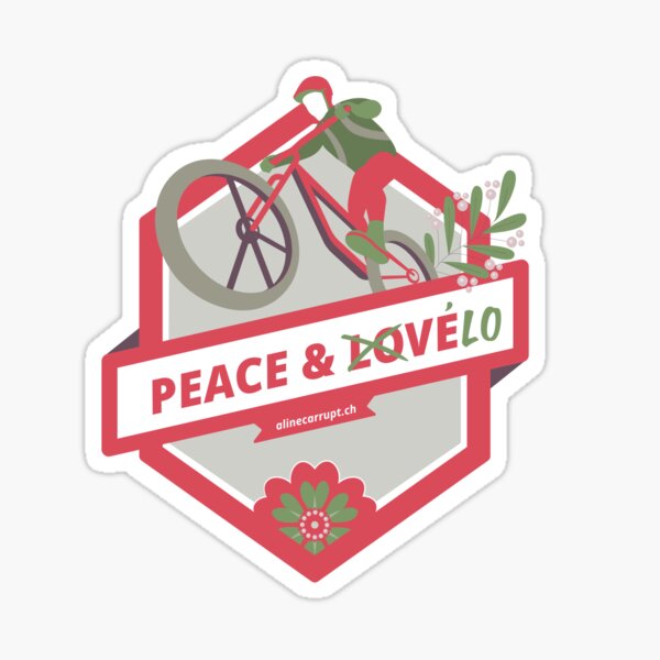 Peace & Bike Sticker
