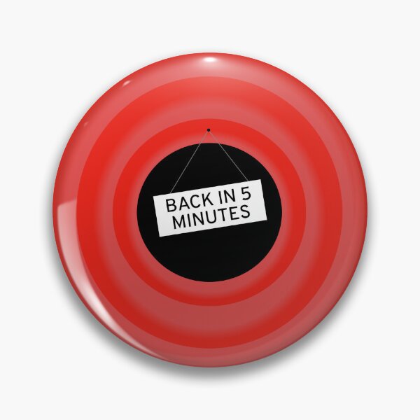 Item preview, Retro “Back in 5 Minutes” Cartoon-Inspired Sign designed and sold by hangmeart.