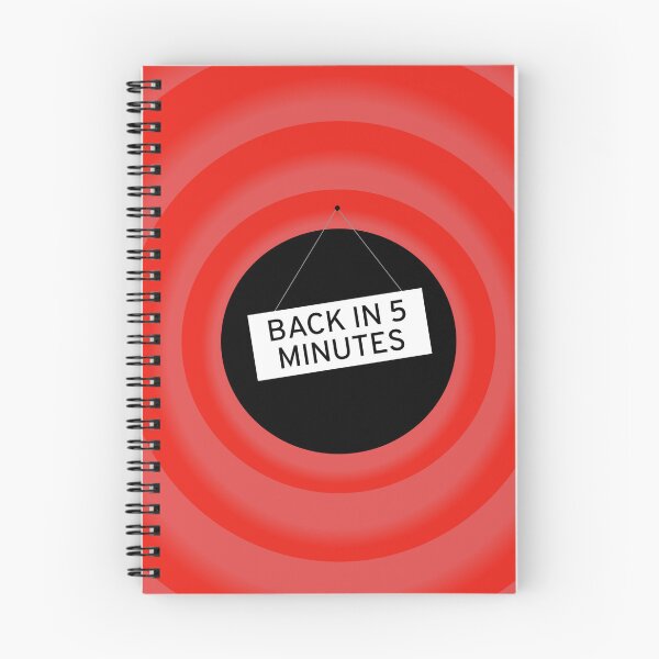 Item preview, Retro “Back in 5 Minutes” Cartoon-Inspired Sign designed and sold by hangmeart.