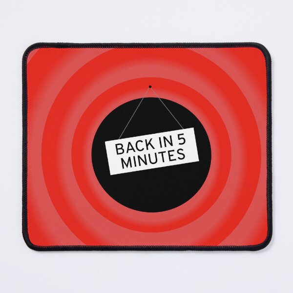 Item preview, Retro “Back in 5 Minutes” Cartoon-Inspired Sign designed and sold by hangmeart.