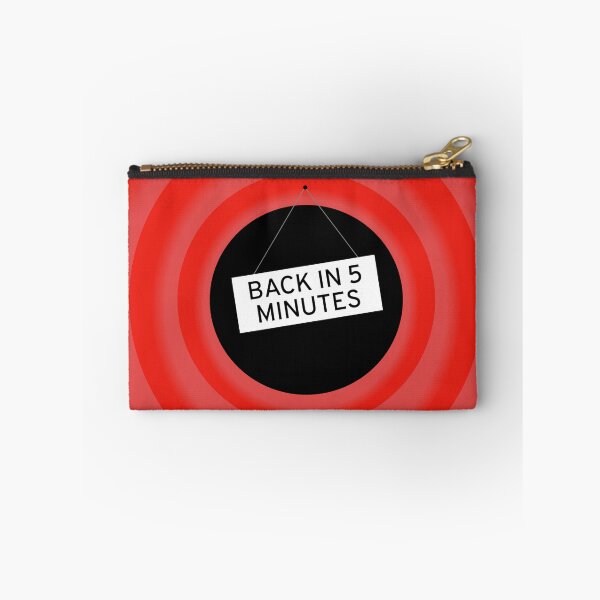 Item preview, Retro “Back in 5 Minutes” Cartoon-Inspired Sign designed and sold by hangmeart.